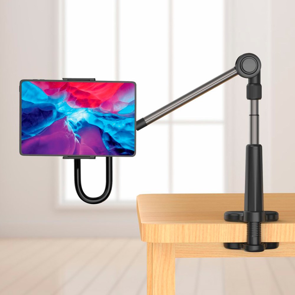 Fixed Relax Universal Tabletholder til Skrivebord - Max Tablet: 125-215mm - Sort / Sølv