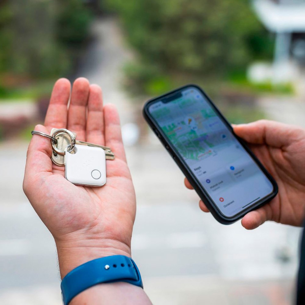 Fixed Tag – Bluetooth GPS Tracker – Apple Find My - 2 Pack - Sort / Hvid