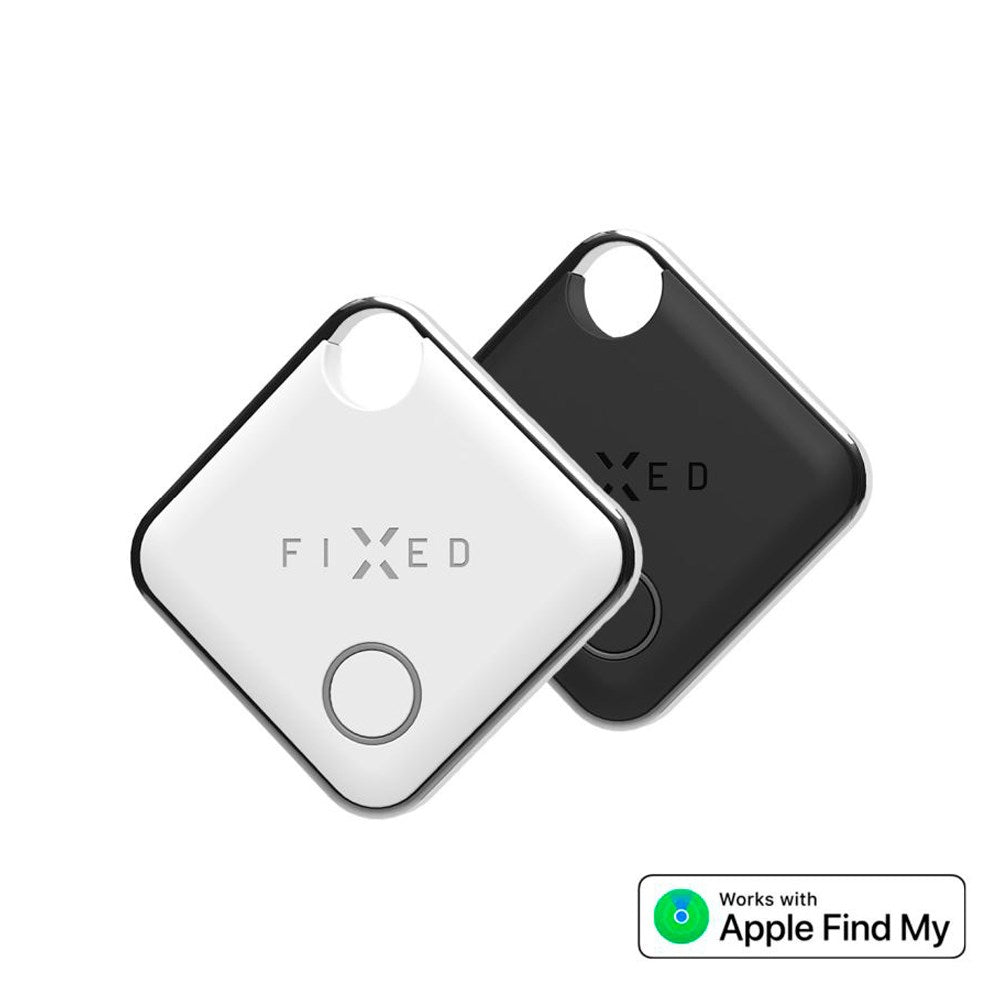 Fixed Tag – Bluetooth GPS Tracker – Apple Find My - 2 Pack - Sort / Hvid