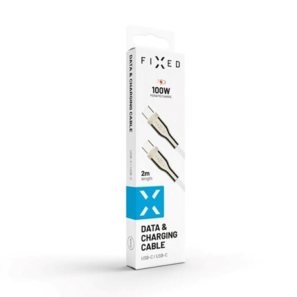Fixed Metal 100W USB-C til USB-C PD Kabel 2m - Hvid