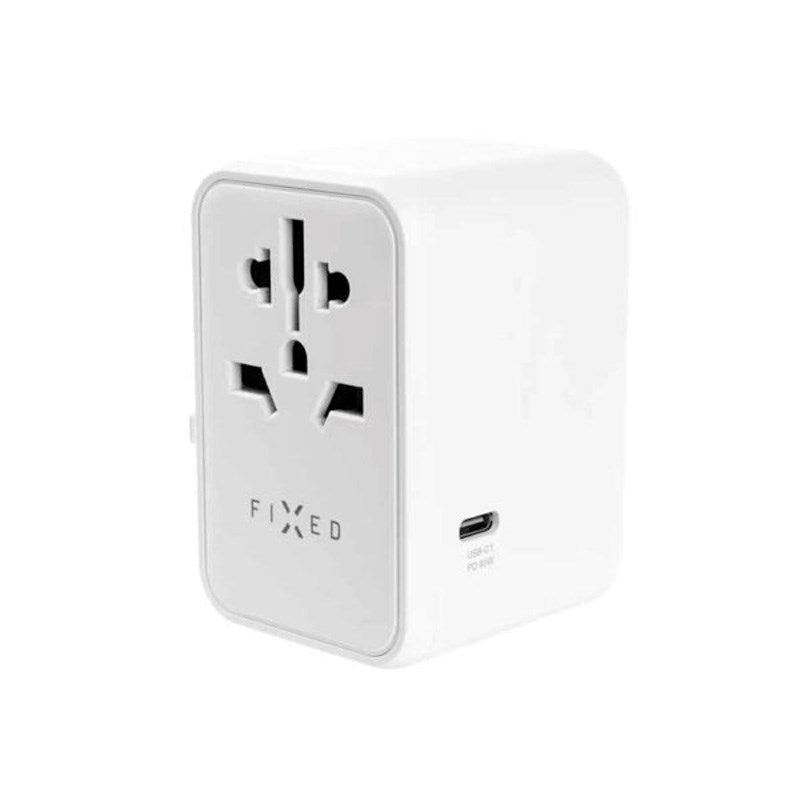 Fixed - Universal Rejse Adapter - 65W - EU / UK / USA / AUS - Hvid