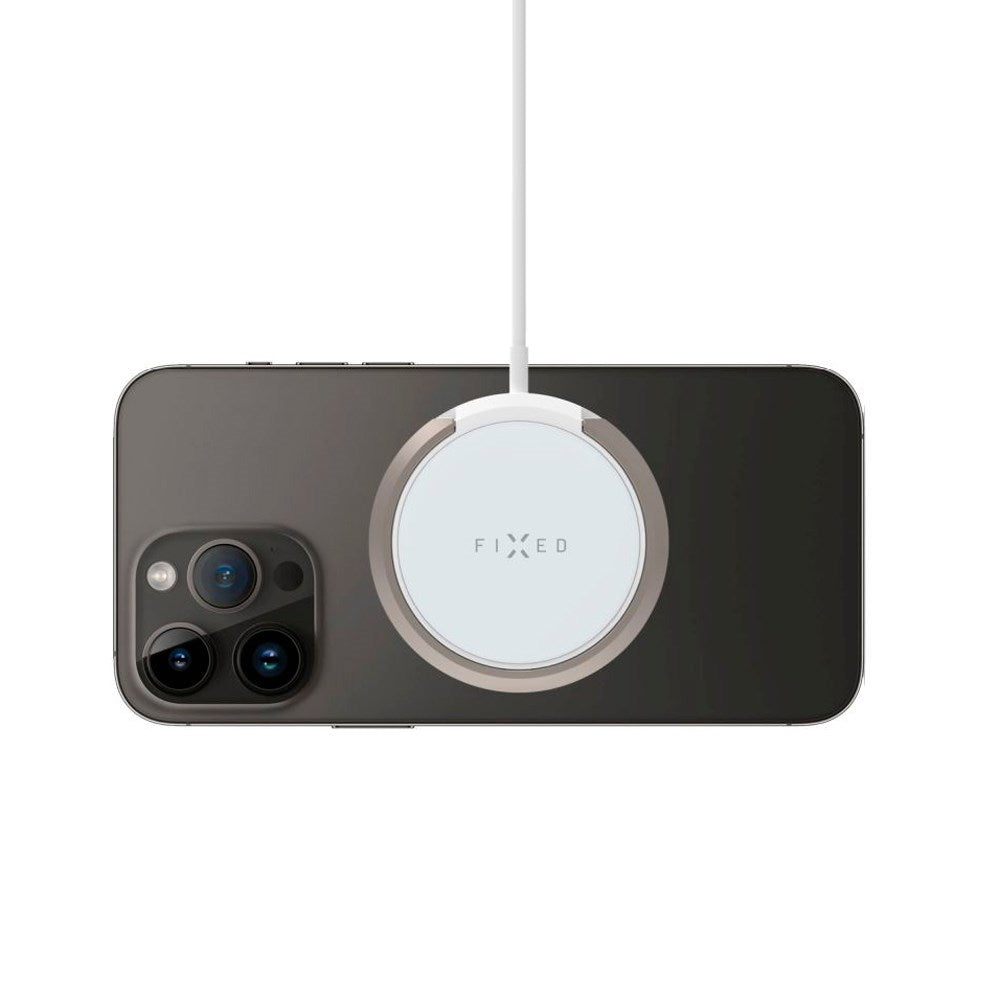 Fixed MagPad Magnetisk 15W Trådløs Oplader - MagSafe Kompatibel - Hvid