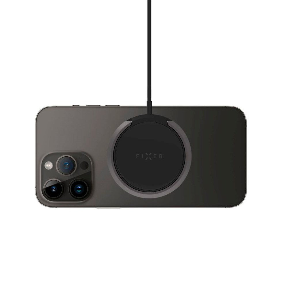 Fixed MagPad Magnetisk 15W Trådløs Oplader - MagSafe Kompatibel - Sort