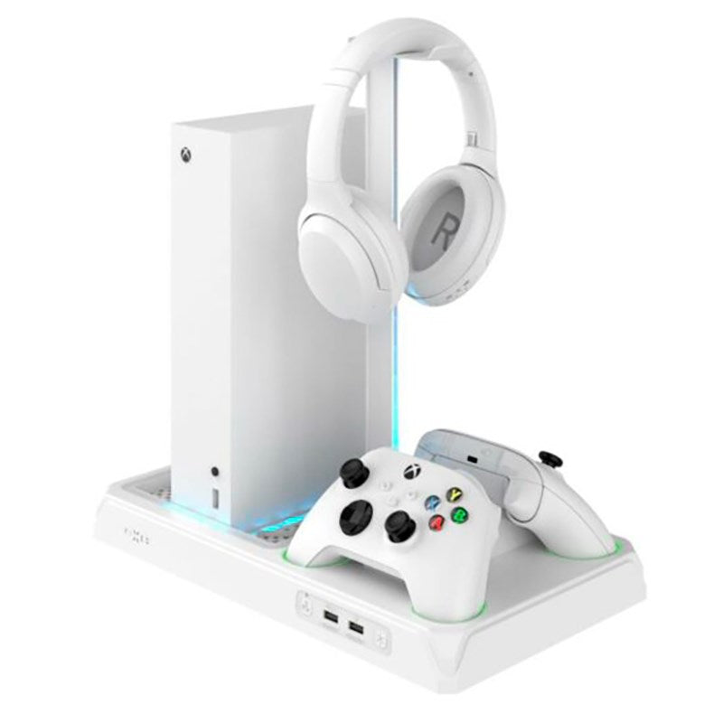Fixed Xbox Series S/X Stander m. 2 x Controller Ladepladser & Køling - Hvid