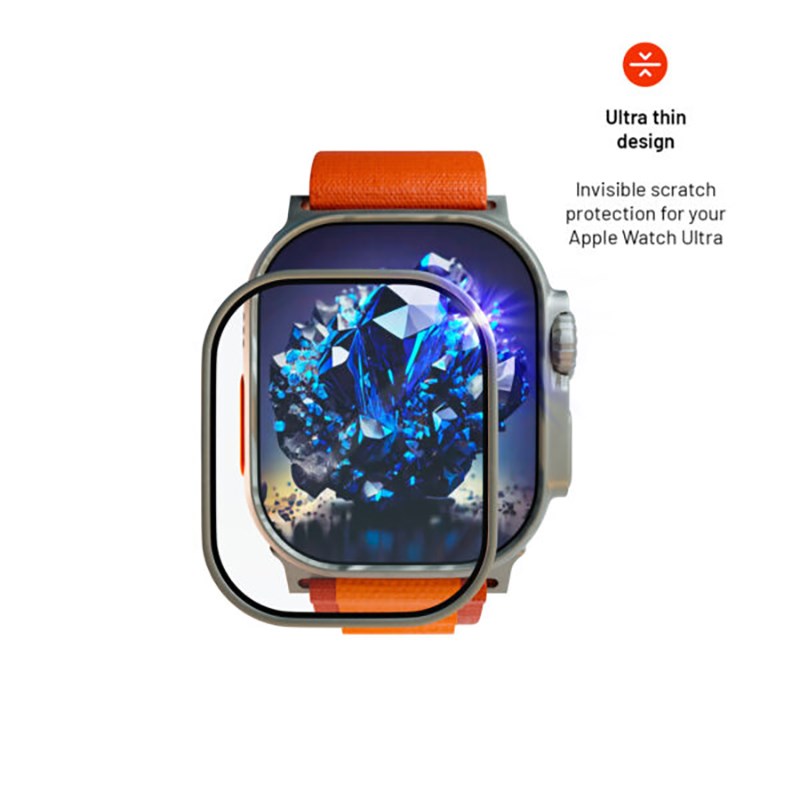 Fixed Apple Watch Ultra 4/3/2/1 (49mm) Safirglas Skærmbeskyttelse m. Metalramme - Gennemsigtig