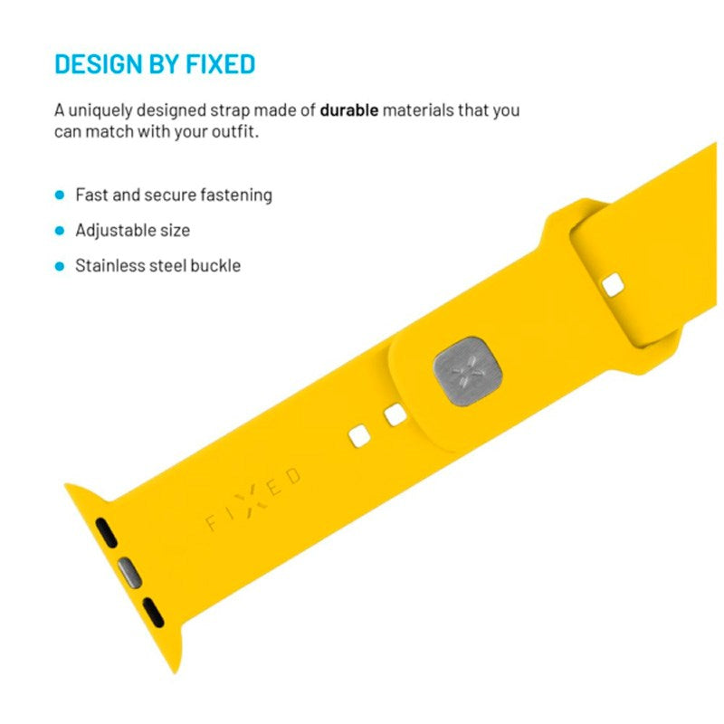 Fixed - Apple Watch (38 / 40 / SE / 41 / 42mm) Sporty Silikone Rem Sæt - Gul