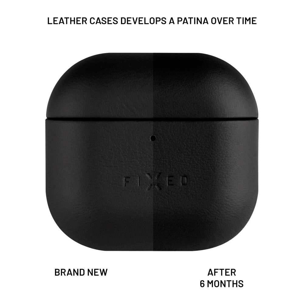 Fixed - Apple AirPods (4. gen.) - Ægte Læder Case - Sort