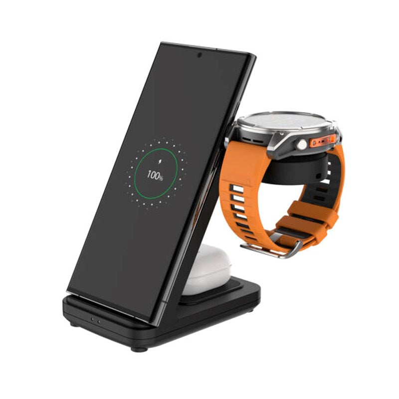 3-i-1 Trådløs Oplader til Garmin Smartwatch - Fixed - Sort