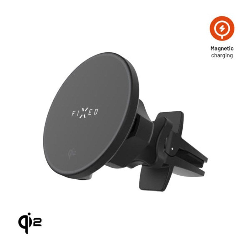Fixed Mobilholder til Bil med 15W Trådløs Opladning til Ventilationsgitter - Sort