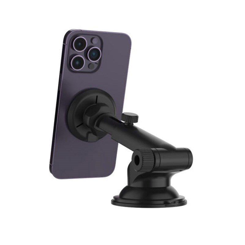 Fixed Mobilholder til Bil med 15W Trådløs Opladning til Forrude / Instrumentbræt - Sort