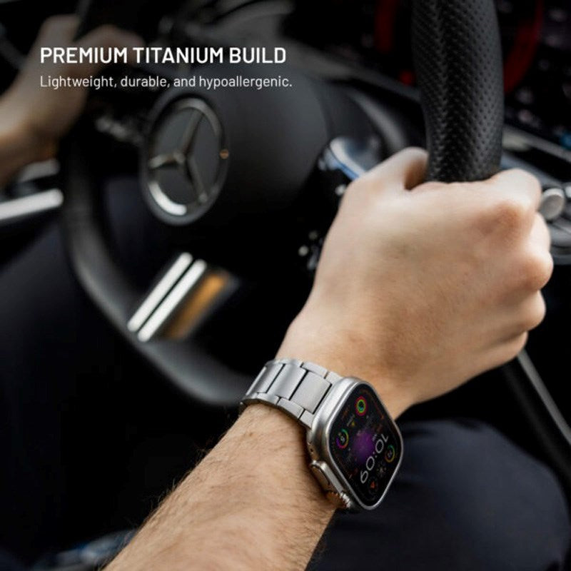 Fixed Apple Watch (42/44/SE/45/46/49) Titanium Urrem - Grå