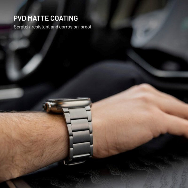 Fixed Apple Watch (42/44/SE/45/46/49) Titanium Urrem - Grå