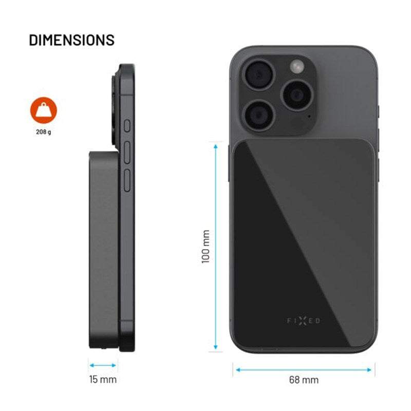 Fixed MagZen Powerbank 10.000 mAh m. Qi2 - Sort