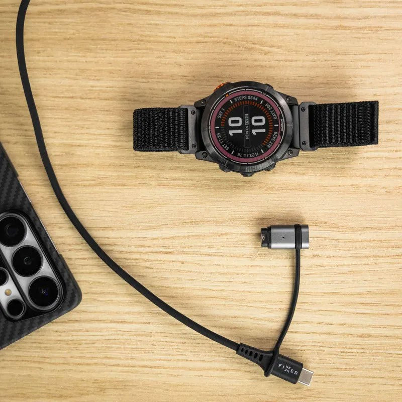Fixed Adapter - USB-C til Garmin Smartwatch Lader - Sort