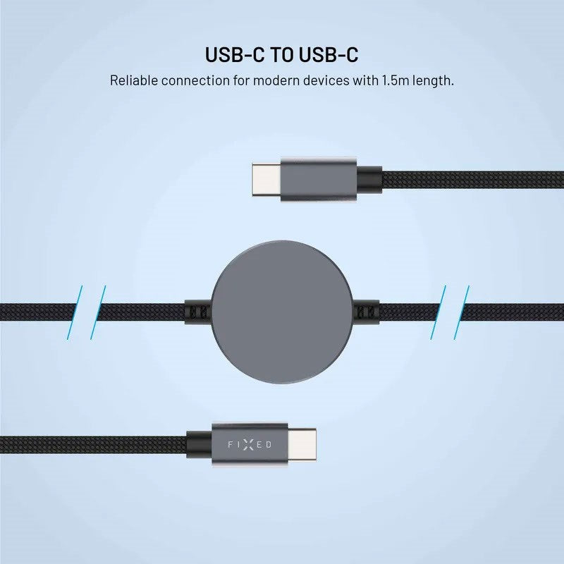 Fixed Opladningskabel til Apple Watch & Samsung Galaxy Watch - USB-C / 1.5m - Sort