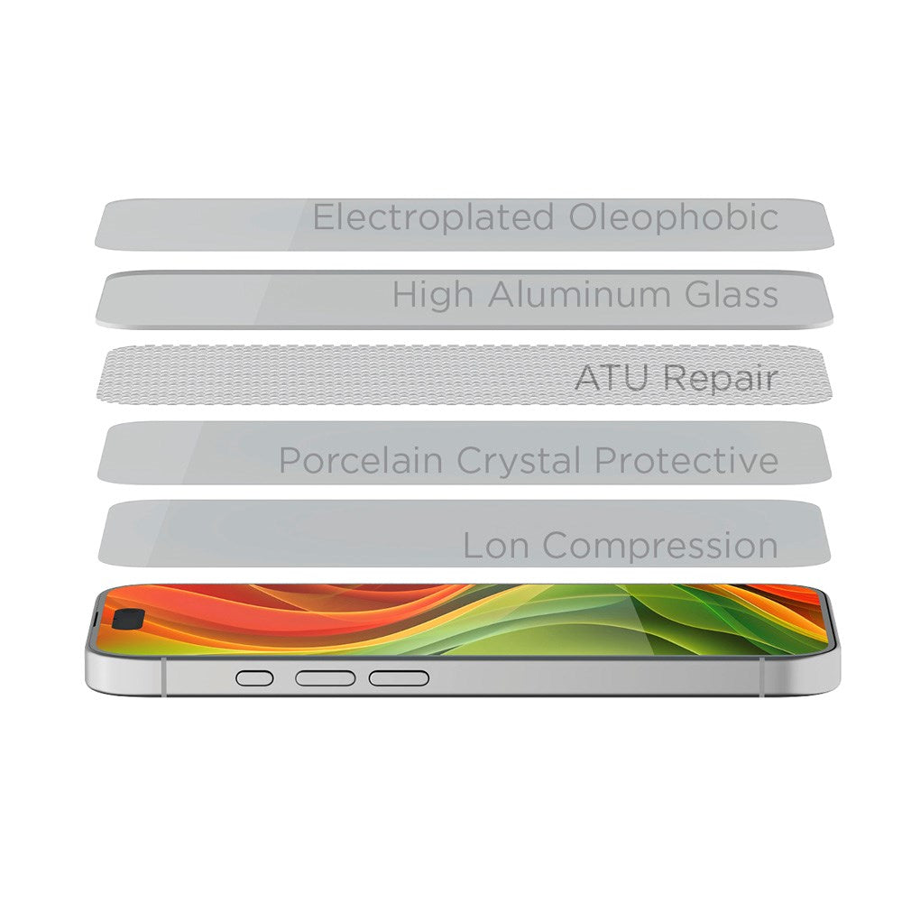 iPhone 16e / 14 / 13 / 13 Pro Mobile Origin Beskyttelsesglas - 2 stk. - Case Friendly - Gennemsigtig