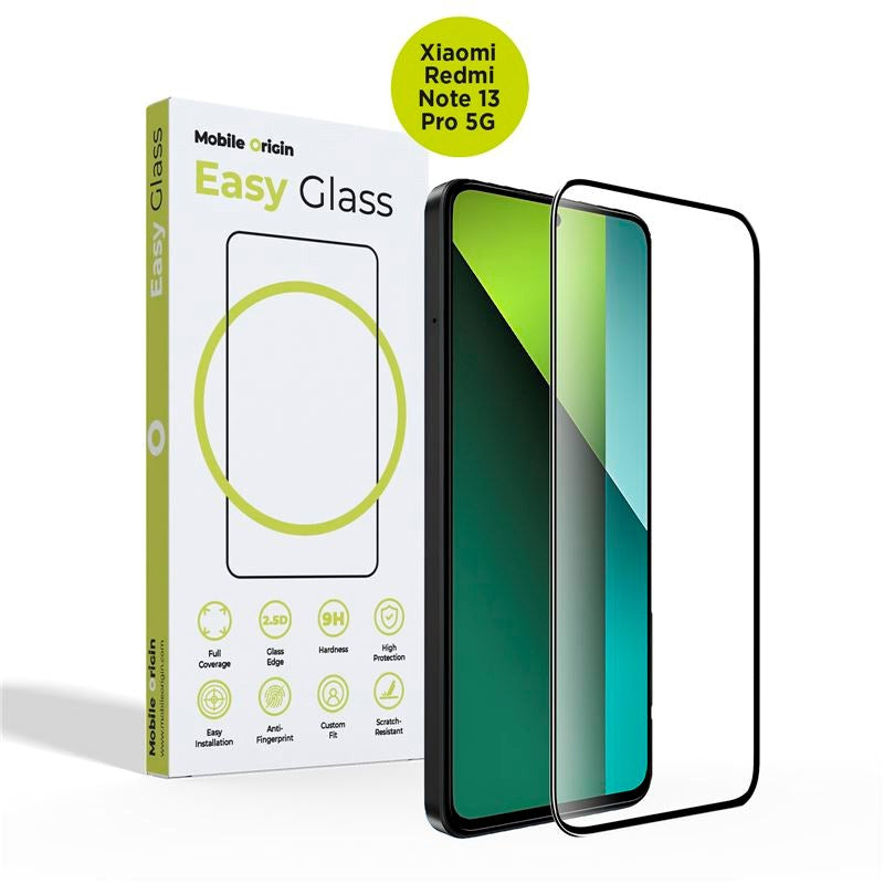 Xiaomi Redmi Note 13 Pro (5G) Mobile Origin EasyGlass Skærmbeskyttelse - Gennemsigtig / Sort Kant