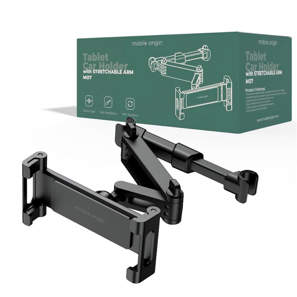 Justerbar Tabletholder til Bil - Mobile Origin MO7 - Sort