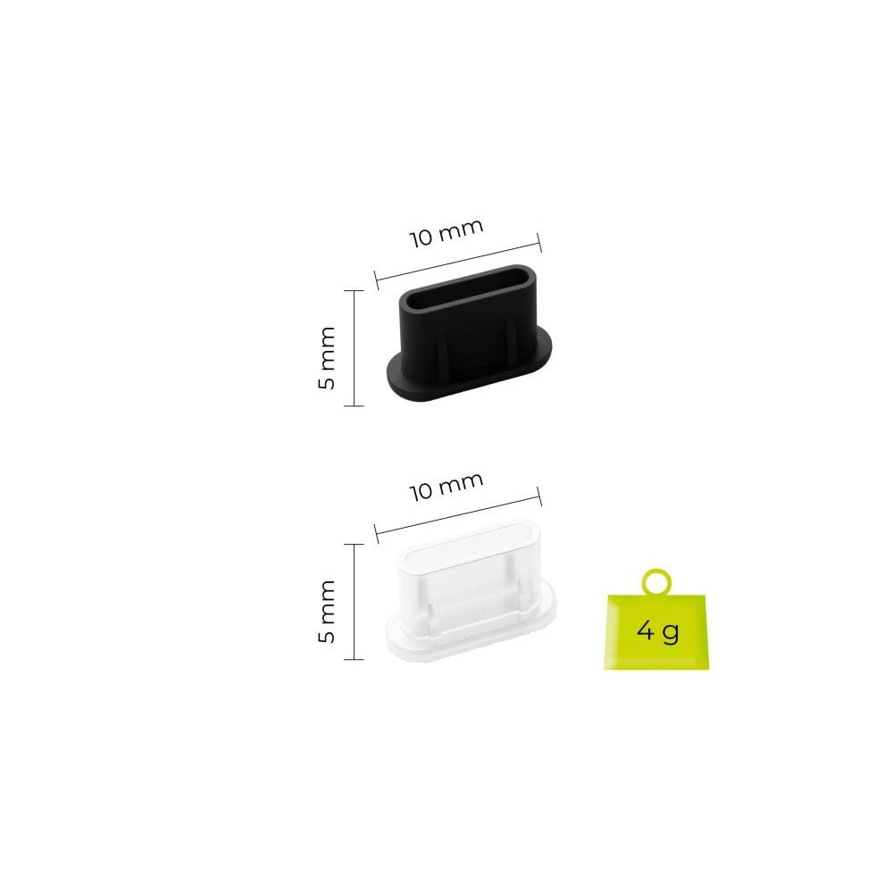 Mobile Origin Sæt - Rengøringsbørste & USB-C Støvbeskytter - Sort / Hvid