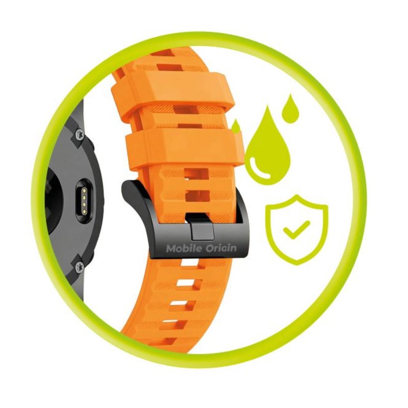 Mobile Origin Universal Garmin Silikonerem (22mm QuickFit) - Orange