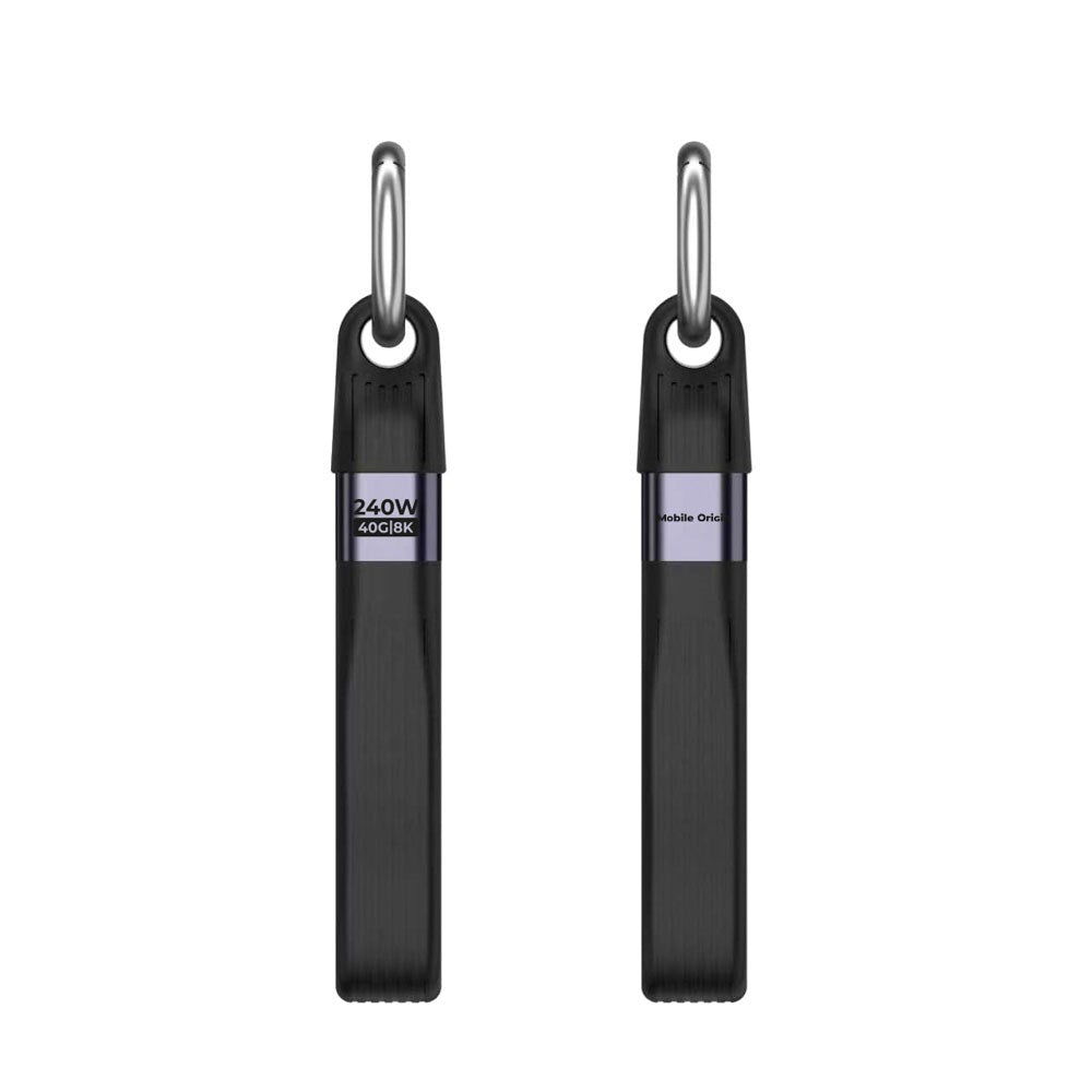 Mobile Origin 240W USB-C til USB-C Kabel m. Nøglering - 13cm - Sort