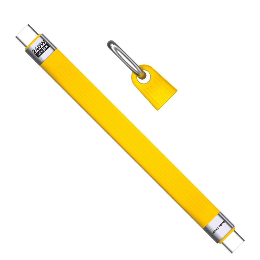 Mobile Origin 240W USB-C til USB-C Kabel m. Nøglering - 13cm - Gul