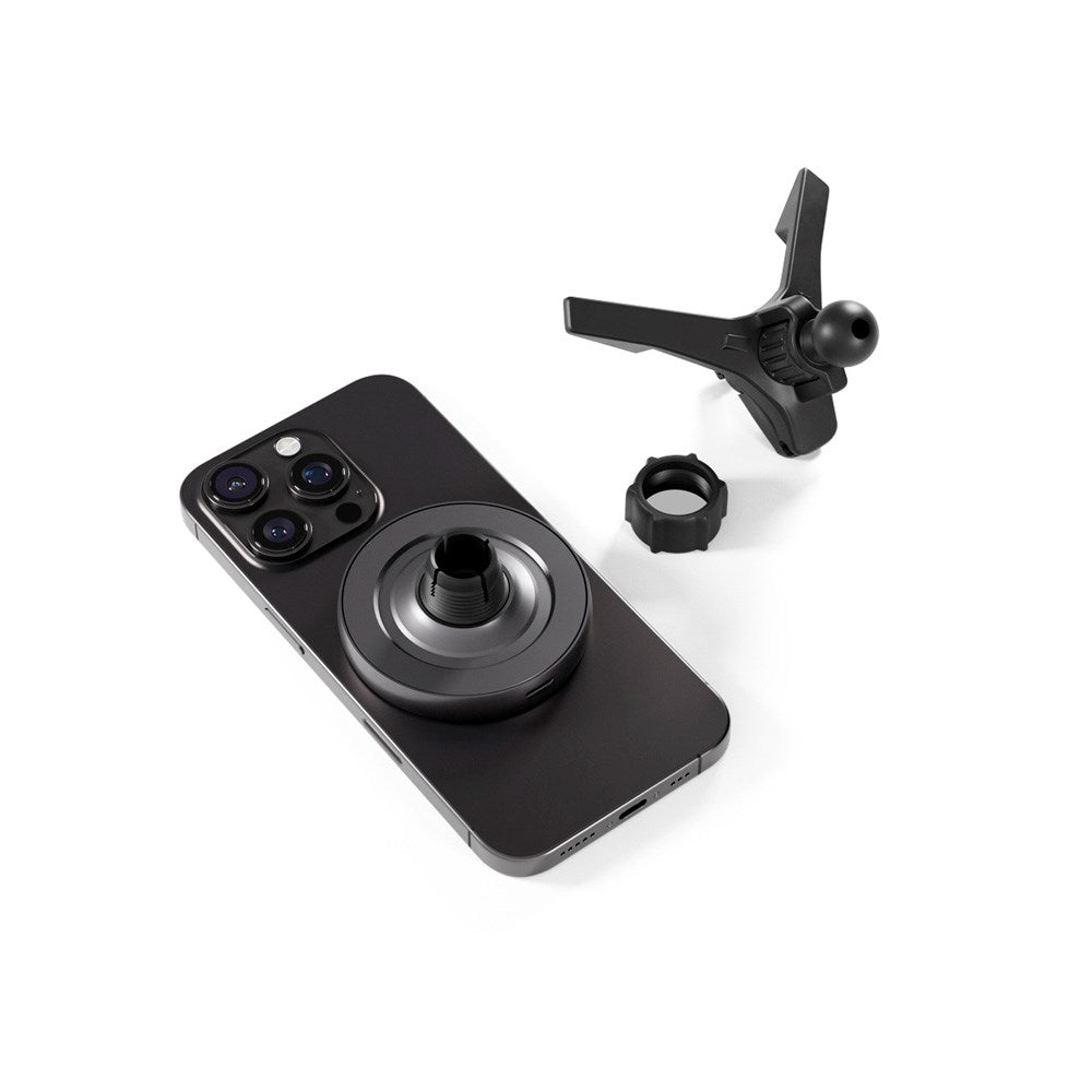 Epico Magnetisk Biloplader m. 15W Trådløs Opladning - MagSafe Kompatibel - Sort