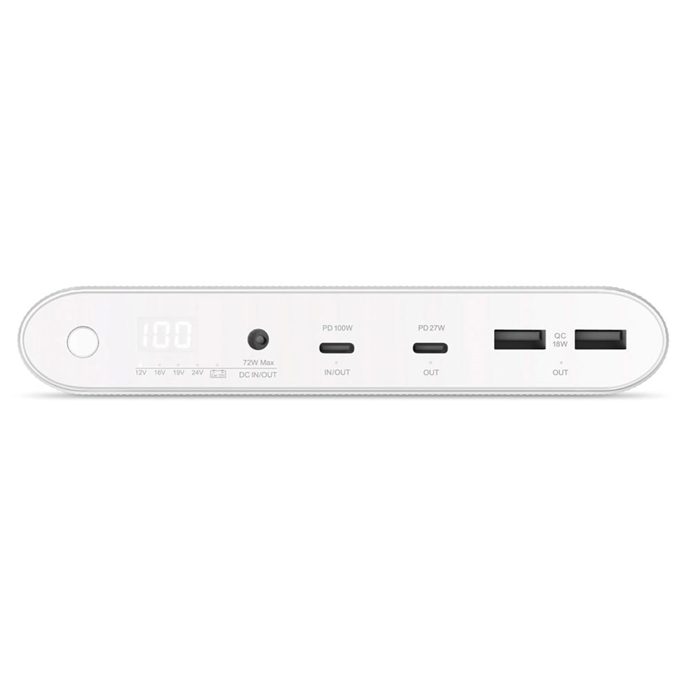 Epico Multi Powerbank m. USB-C, USB-A, DC + Biloplader - 26.800 mAh - Hvid