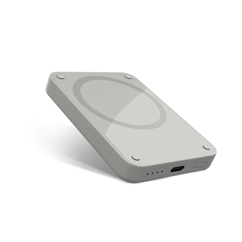 Epico 15W Trådløs Magnetisk Powerbank 4.200 mAh m. USB-C & Lightning Kabel - MagSafe Kompatibel - Grå