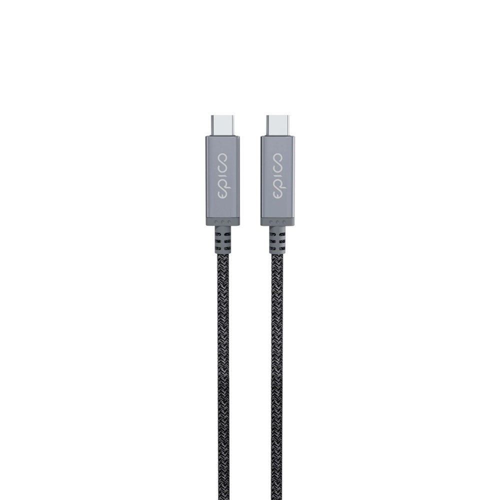 Epico Thunderbolt 4 - Flettet USB-C til USB-C Kabel - 1.5 m - Grå