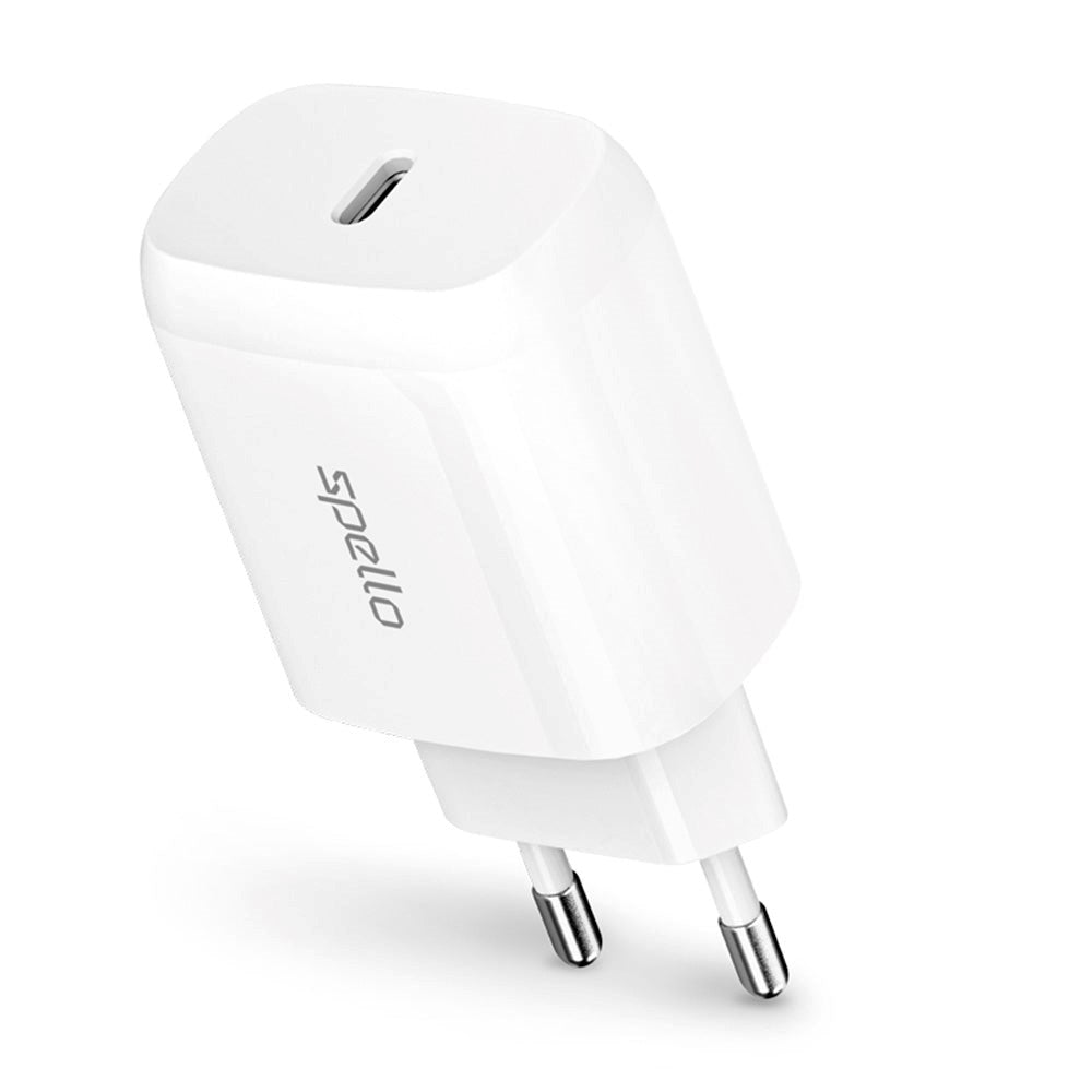 Spello 20W Vægoplader m. USB-C - Power Delivery - Hvid