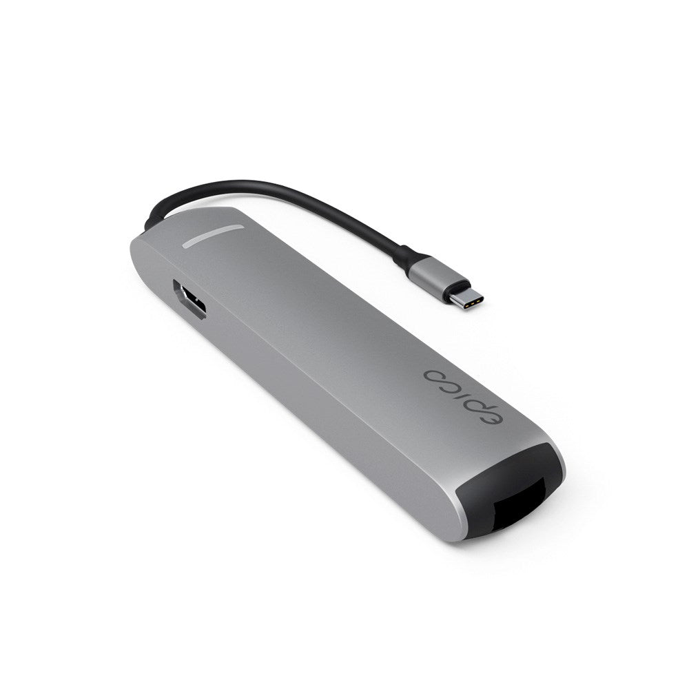 Epico 6-i-en Slim 8K USB-C Adapater - Space Grey