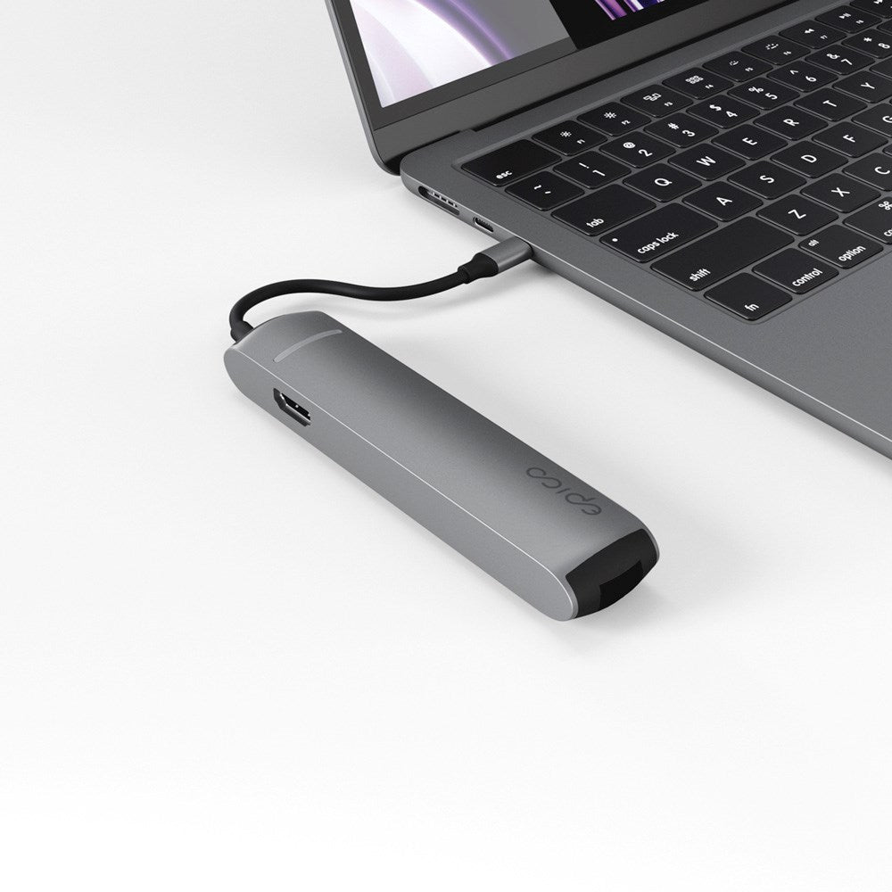 Epico 6-i-en Slim 8K USB-C Adapater - Space Grey
