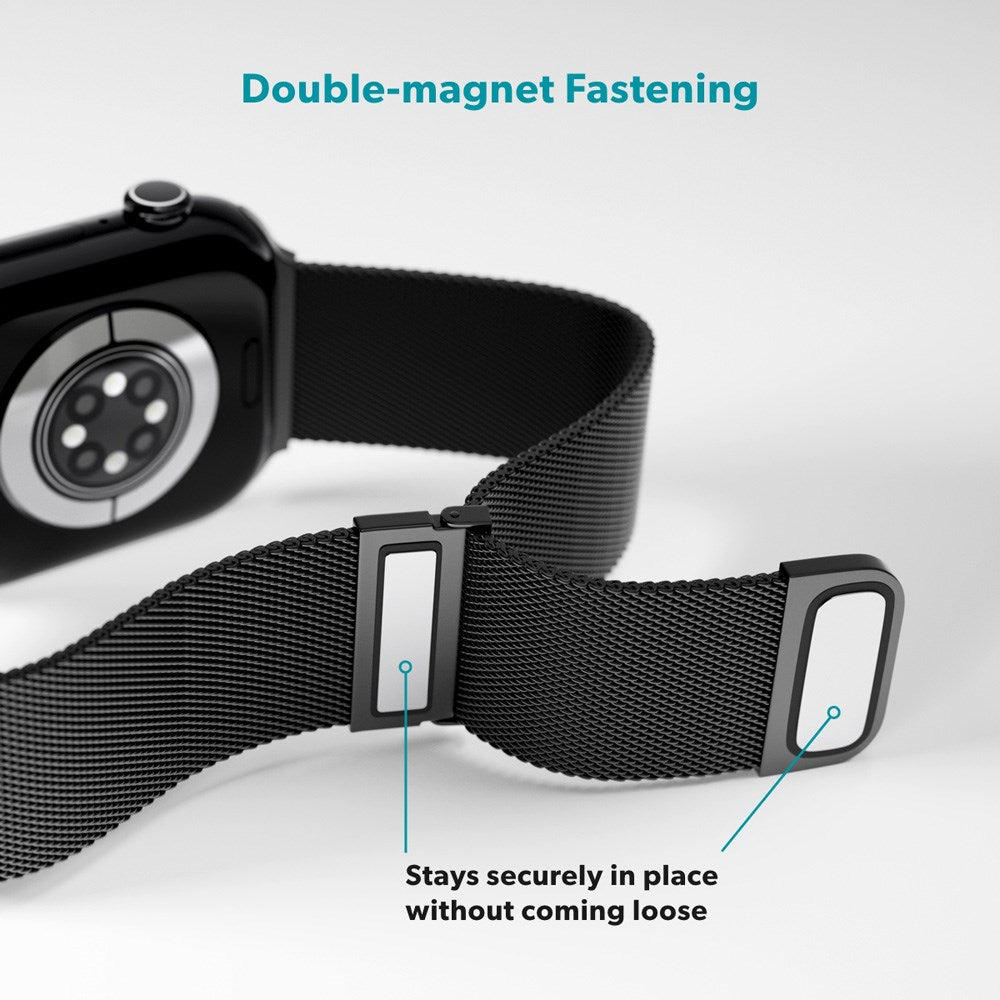 Apple Watch (38/40/SE/41/42mm) Epico Milanese+ (Plus) Rem i Rustfri Stål - Space Gray