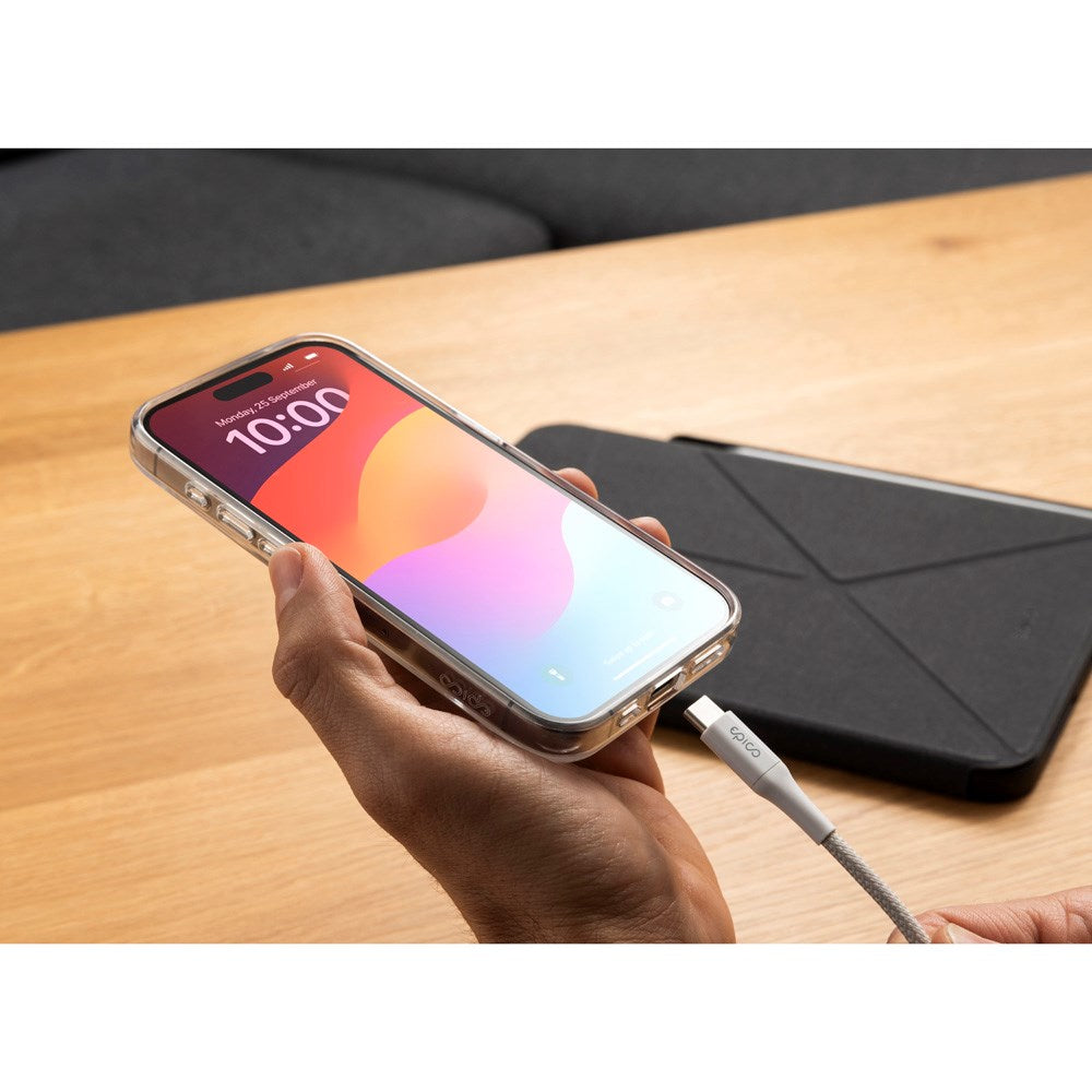 Epico Braided USB-C til USB-C Kabel PD 100W - 200cm - Hvid