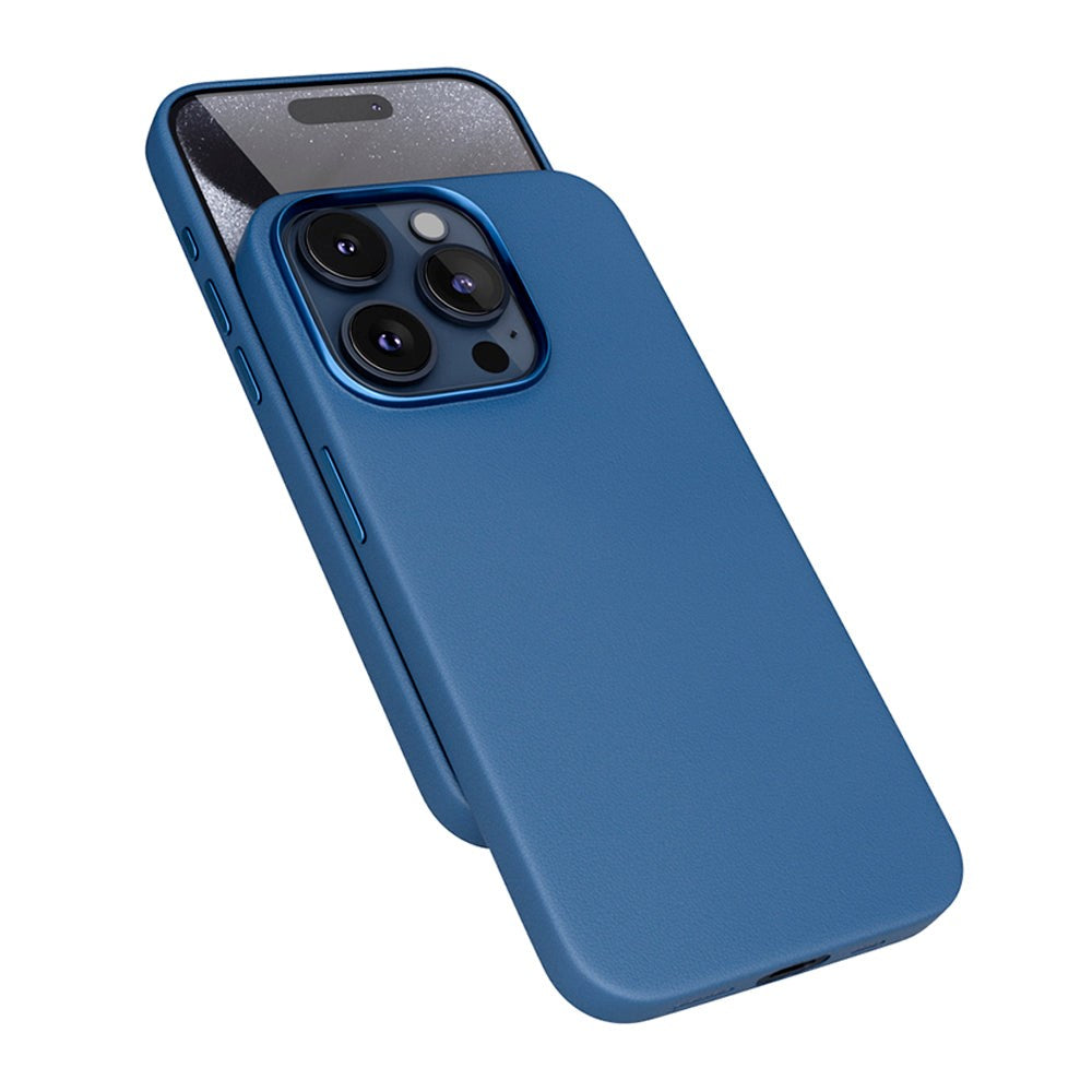 Epico iPhone 15 Pro Mag+ Leather Cover - MagSafe Kompatibel - Blå