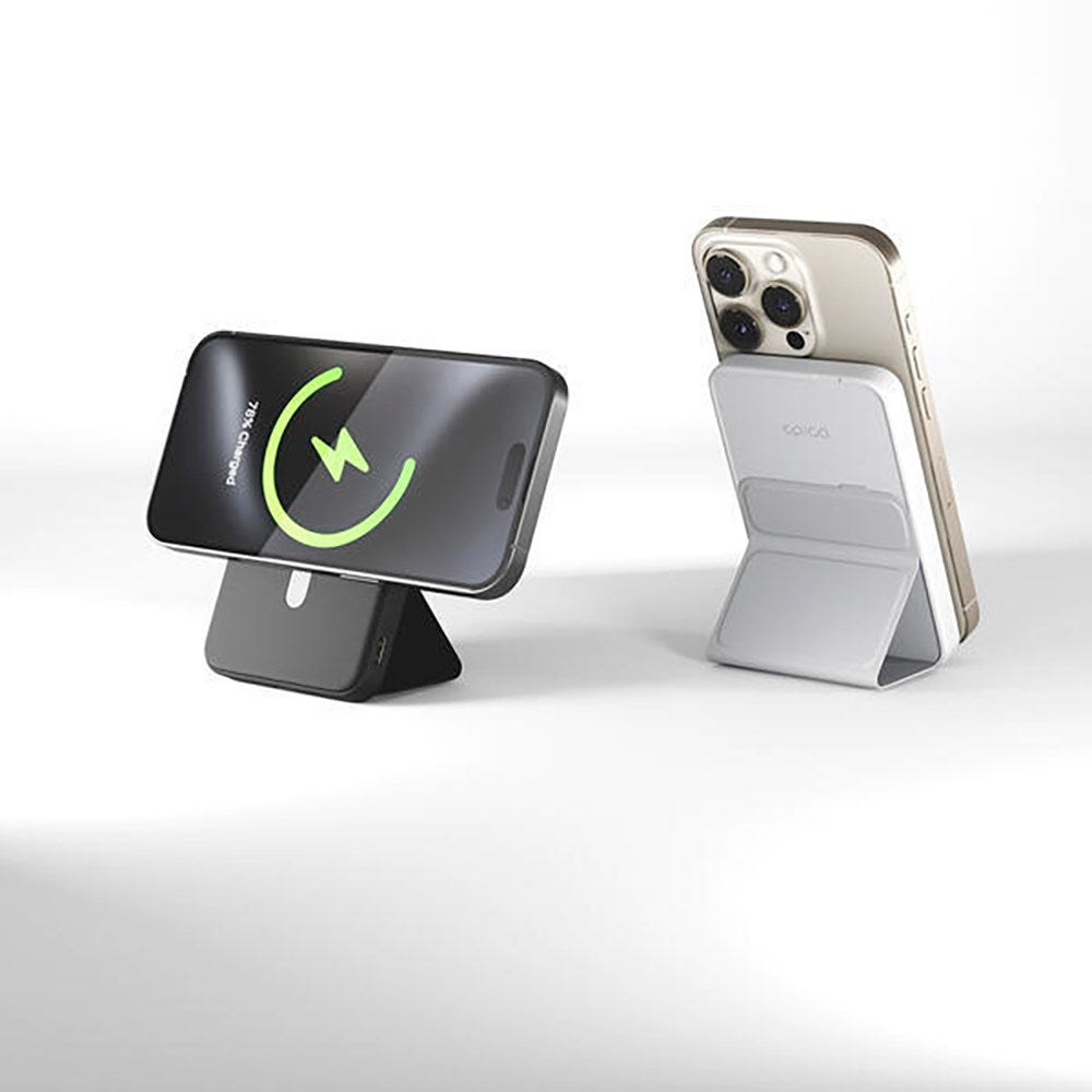 Epico Mag+ Stand Aluminium Powerbank 7000 mAh / 20W - MagSafe Kompatibel - Sort