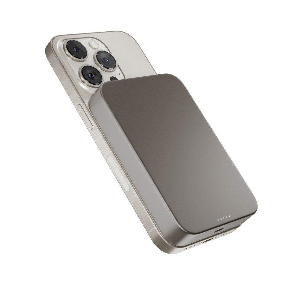 Epico 20W UltraPack EM71 10.000 mAh Alu Mag+ Power Bank - m. USB-C - MagSafe - Qi2 Kompatibel - Grå