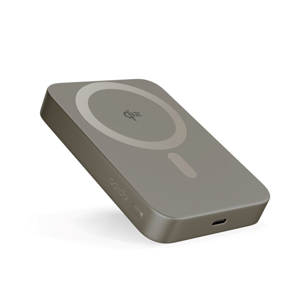 Epico 20W UltraPack EM71 10.000 mAh Alu Mag+ Power Bank - m. USB-C - MagSafe - Qi2 Kompatibel - Grå