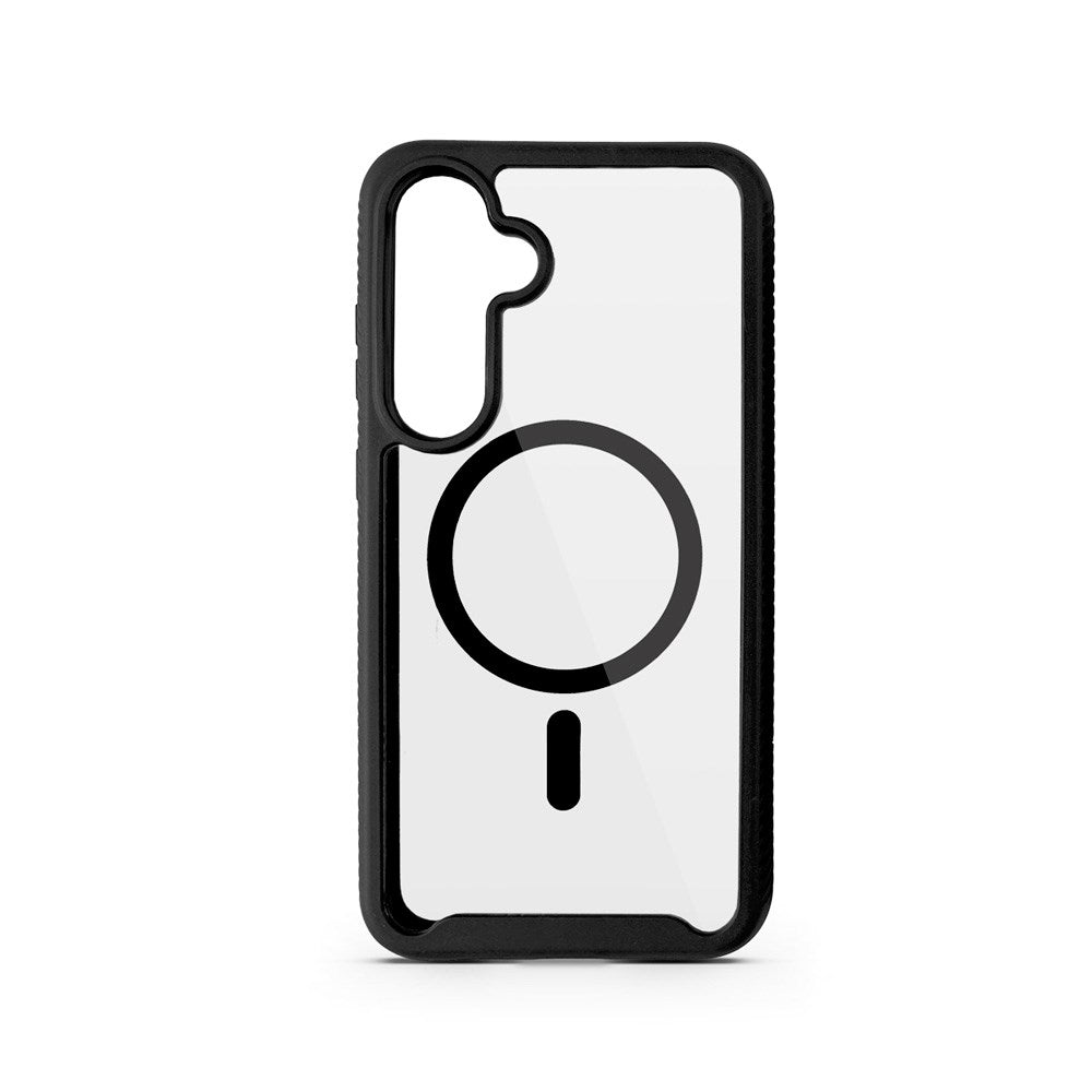 Spello Mag+ Rugged Cover - Samsung Galaxy S24+ (Plus) / S25+ (Plus) - MagSafe Kompatibel - Gennemsigtig / Sort