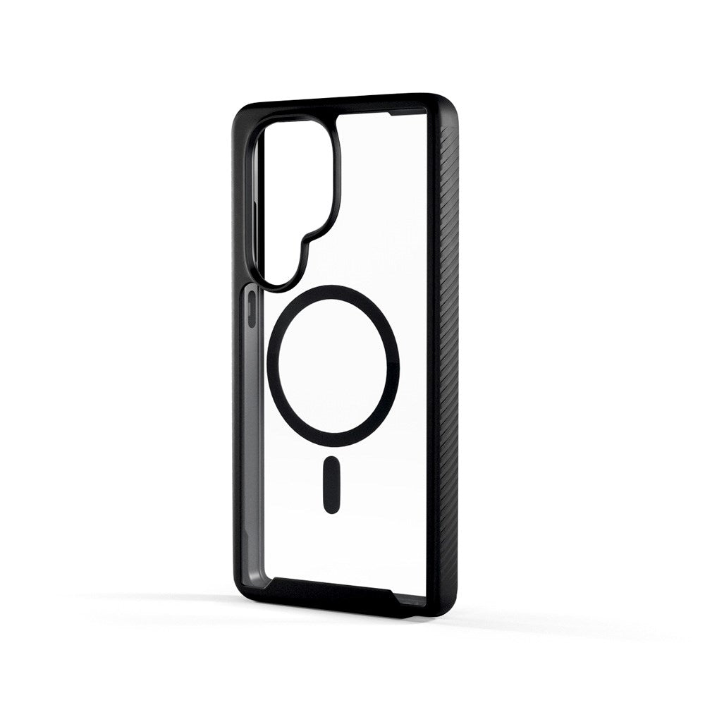 Spello Mag+ Rugged Cover - Samsung Galaxy S25 Ultra - MagSafe Kompatibel - Gennemsigtig / Sort