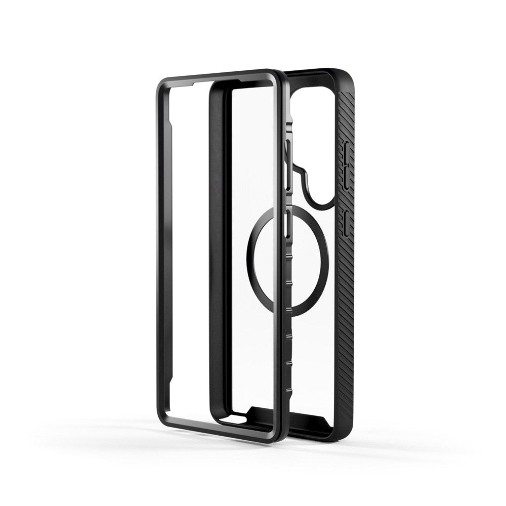 Spello Mag+ Rugged Cover - Samsung Galaxy S25 Ultra - MagSafe Kompatibel - Gennemsigtig / Sort