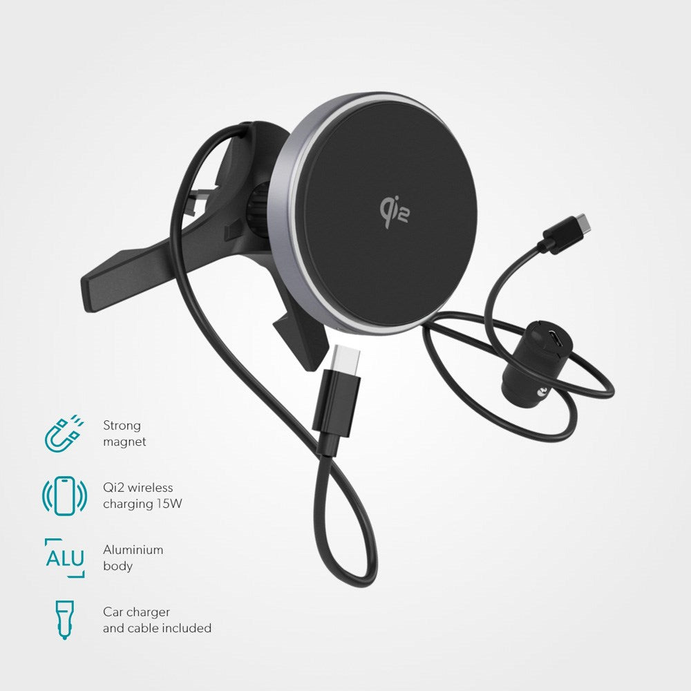 Epico UltraDrive Mobilholder til Ventilationsanlæg - MagSafe / Qi2 Kompatibel - Sort