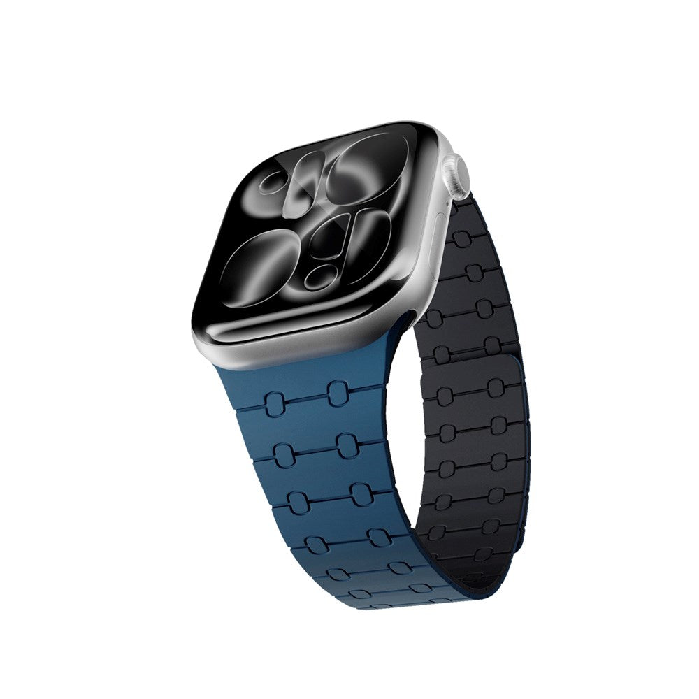 Apple Watch (38/40/SE/41/42) Epico Magnetic+ Silikone Urrem - Blå / Sort