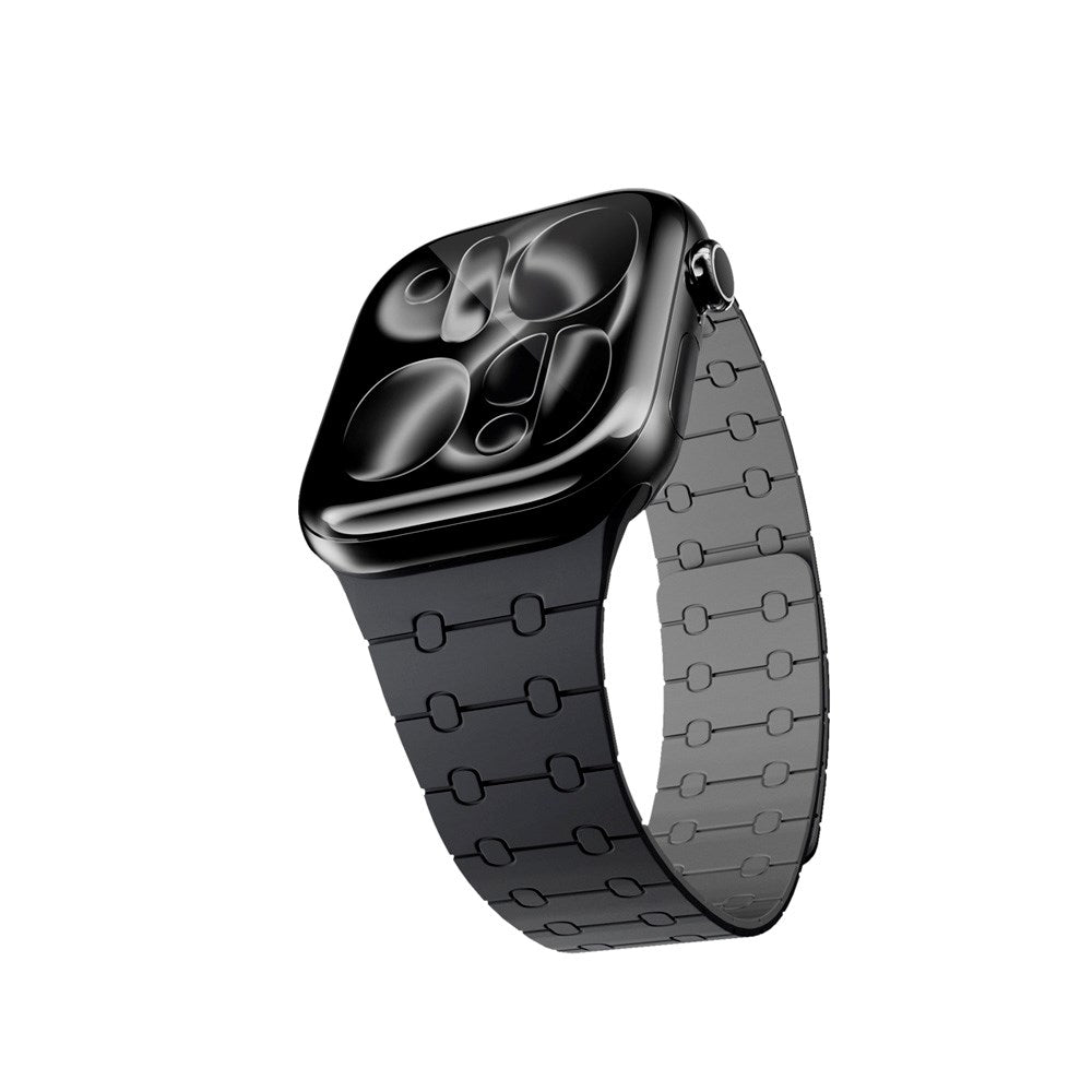 Apple Watch (42/44/SE/45/46/49) Epico Magnetic+ Silikone Urrem - Sort / Grå