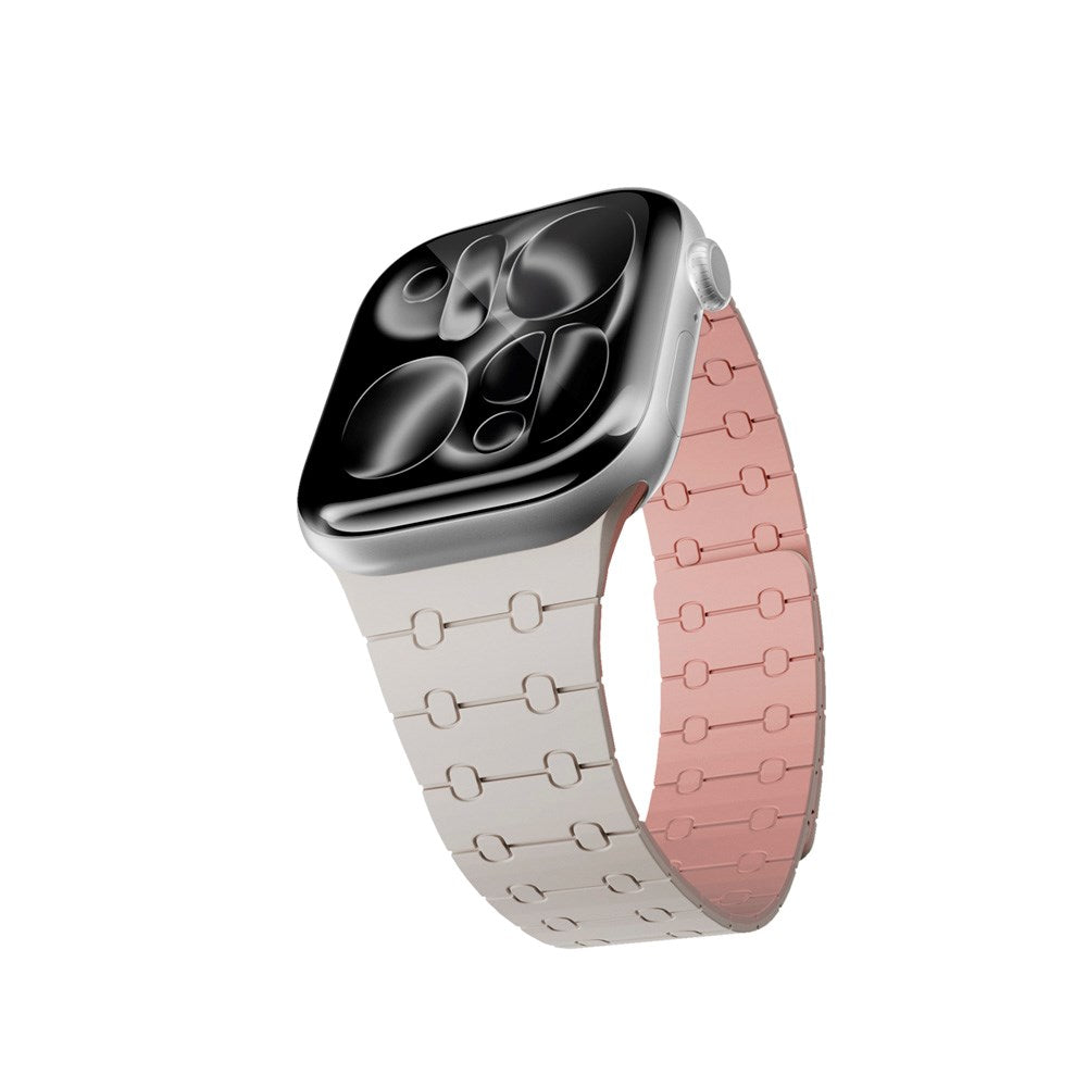 Apple Watch (42/44/SE/45/46/49) Epico Magnetic+ Silikone Urrem - Starlight / Lyserød