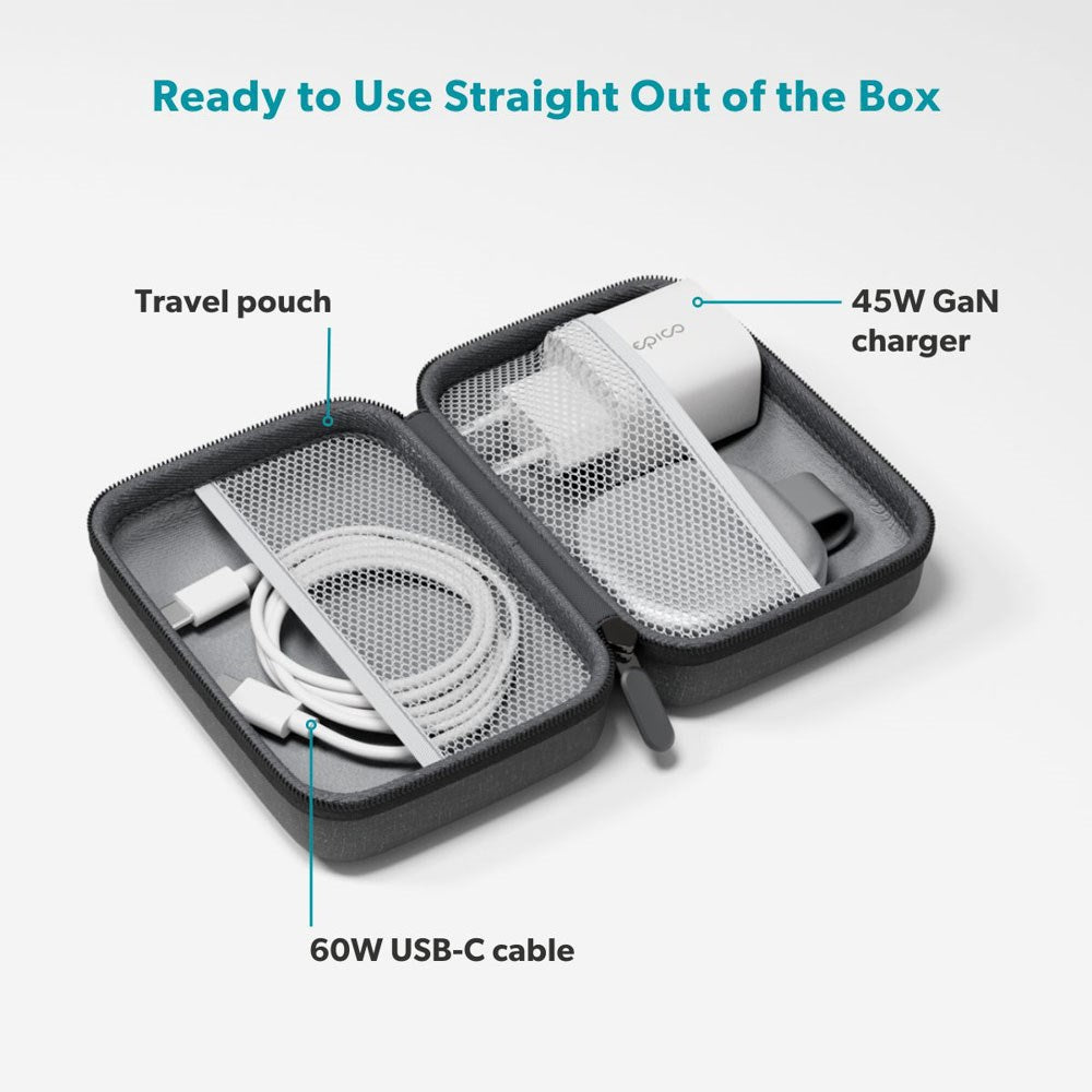 Epico UltraBase Trådløs Oplader - Foldbar - 25W - Smartphone / Apple Watch - MagSafe / Qi2 Kompatibel - Sølv