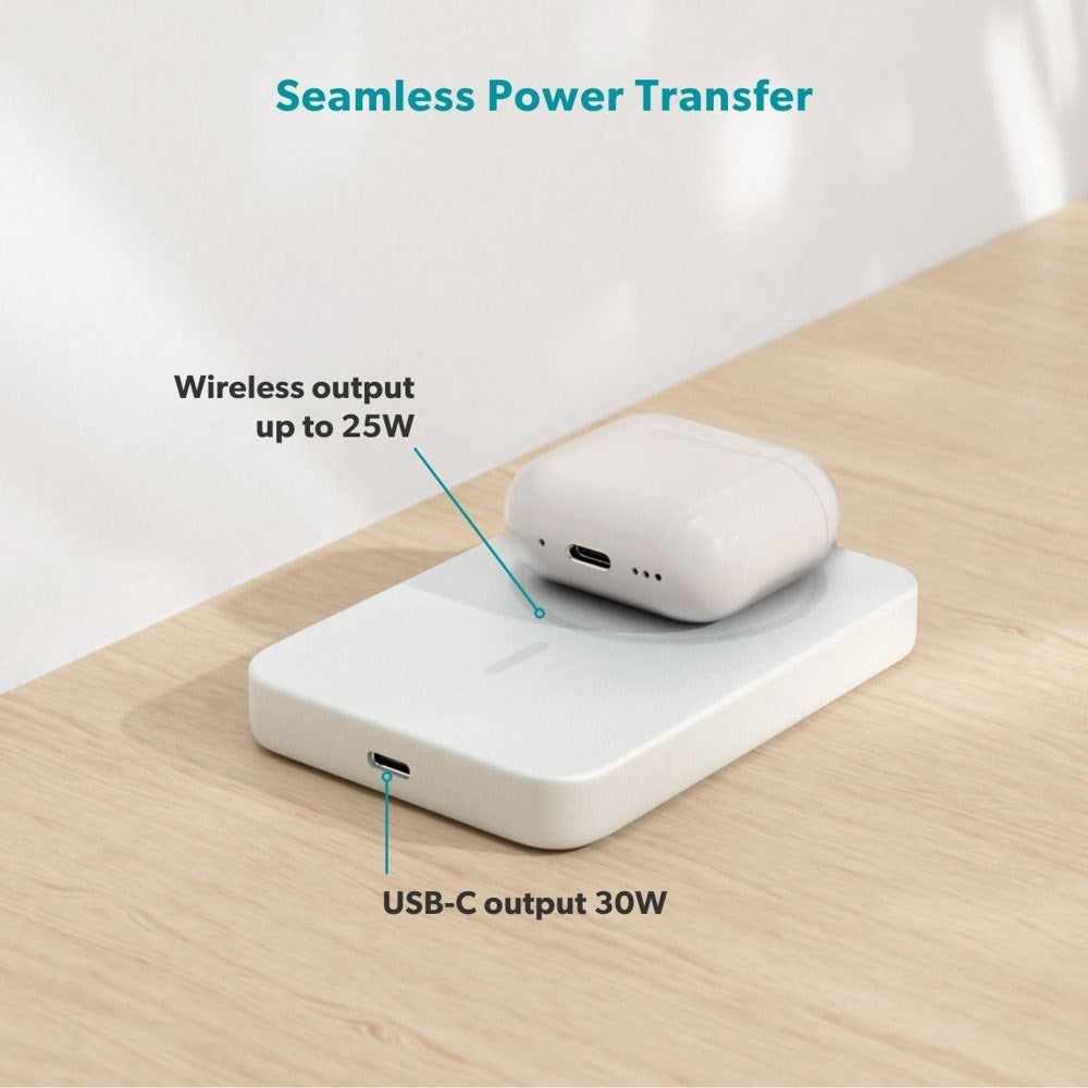 Epico UltraPack EM75 Trådløs PowerBank - 25W & 10.000 mAh - Qi2 / MagSafe Kompatibel - Sølv