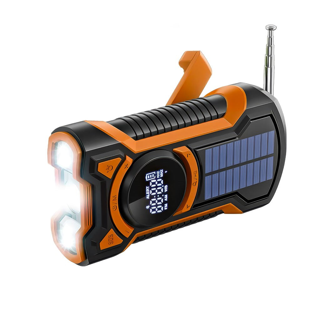 Just In Case Nødradio m. Bluetooth & PowerBank - 5000 mAh - Sort / Orange