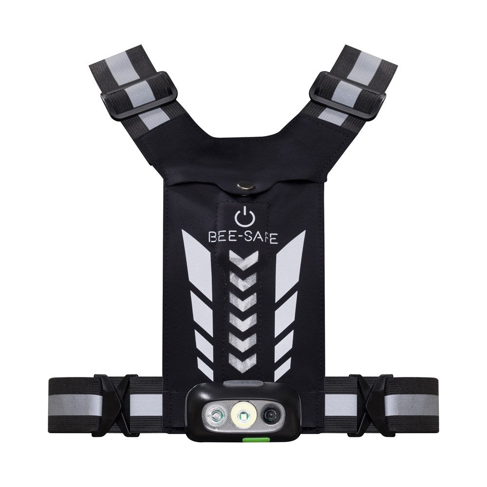 Bee-Safe - Løbevest - LED & Mobillomme - Sølv